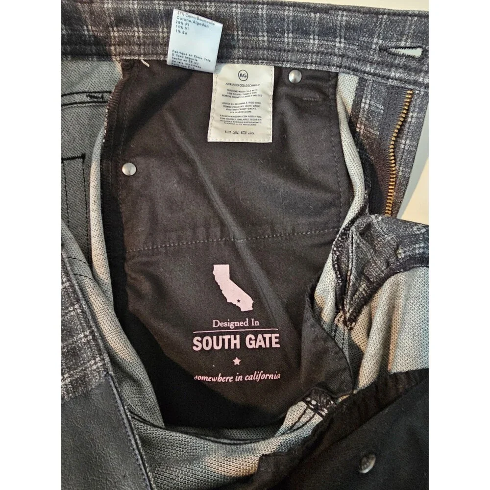 AG  Adriano Goldschmied  Tellis Modern Slim Jeans/Trousers Black Checkered 32x32 - Picture 13 of 15